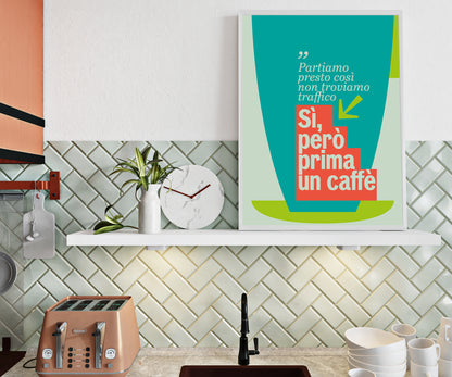Partiamo  presto così non troviamo traffico_Sì, però prima un caffè
