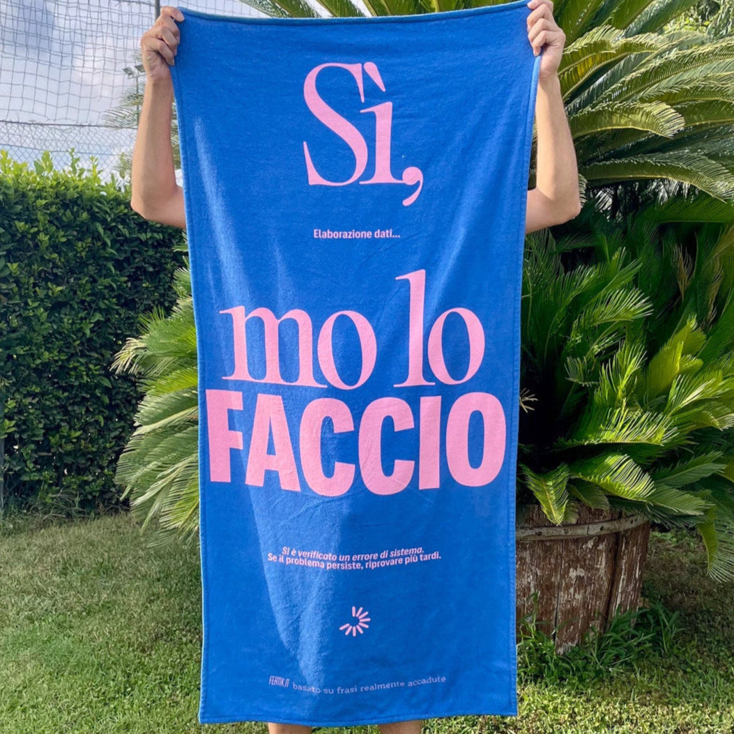 Telo da mare Mo lo faccio -  80x160 cm